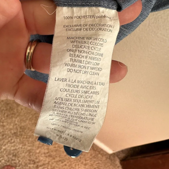 Cafe Luna Men's Blue Button-Down Shirt, mens shirt, collared‎ shirt, button down - Picture 5 of 7